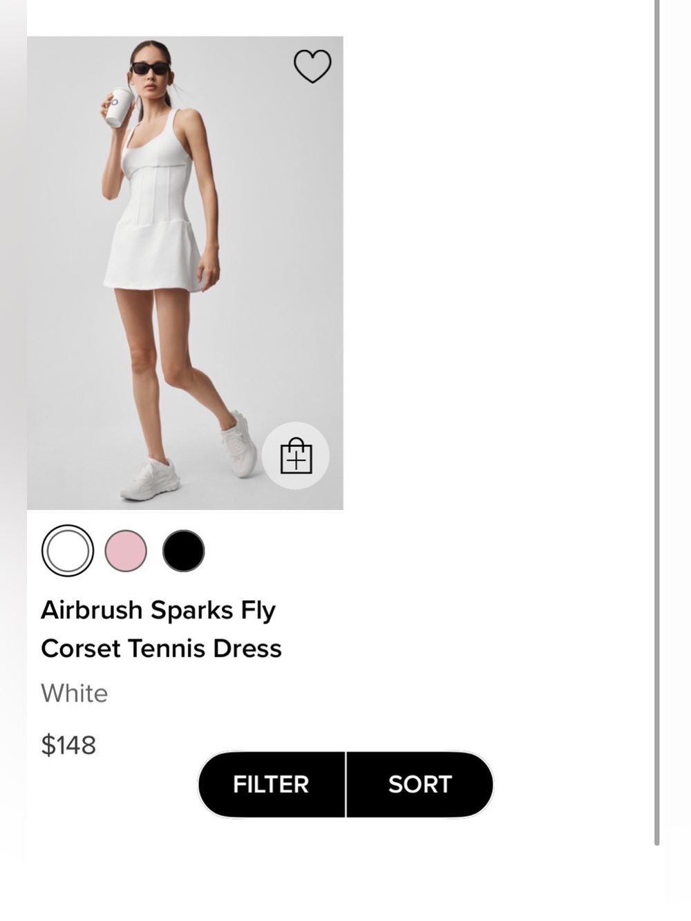 ALO Yoga Airbrush Corset Tennis Dress in White